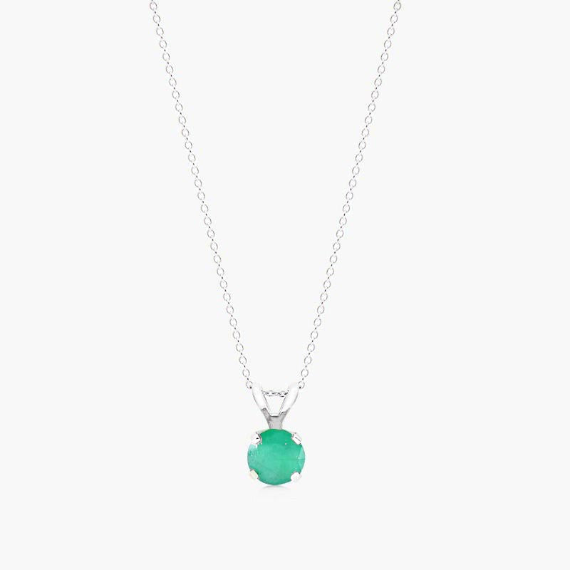 Emerald Solitaire Necklace