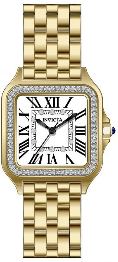 Angel Lady Silver-Tone Dial With Crystal Bezel / Gold-Tone-Tone Stainless Steel 