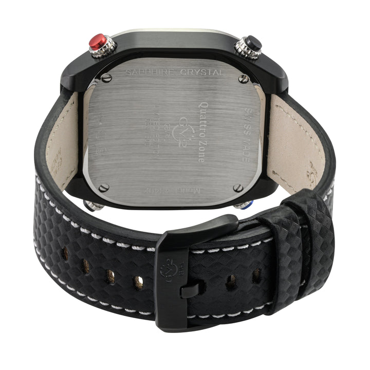 Quattro Zone GV2 Swiss Quartz, 316L Black Case, Silver Bezel, Black dial, Sub Di