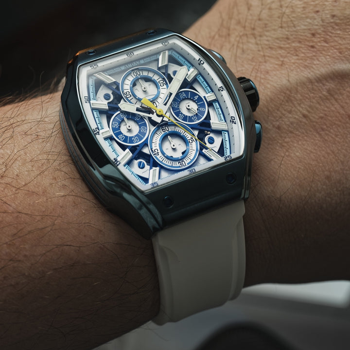 PACEHOUND CHRONO White / Powder Blue | Blue Dial