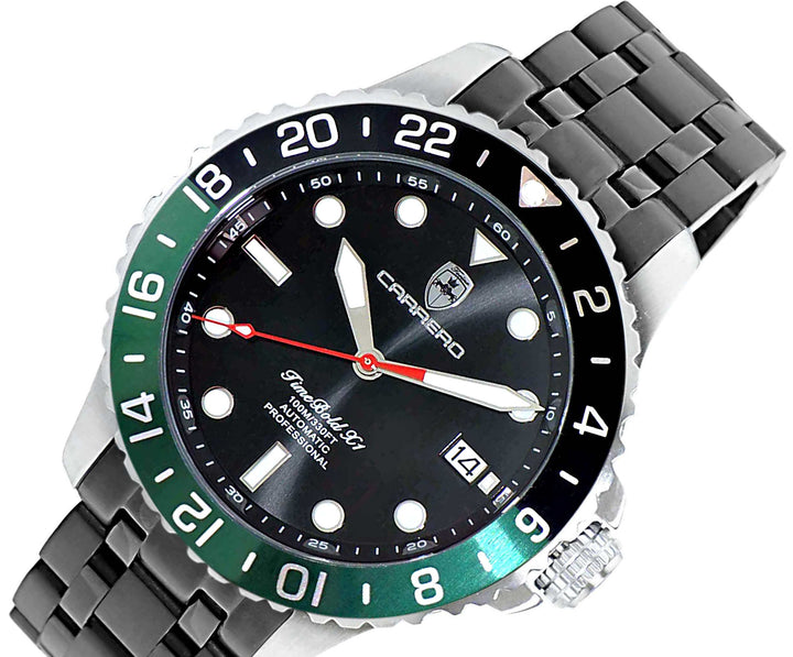TIME BOLD- X10 BLACK-GREEN/ IP-Black Black Dial