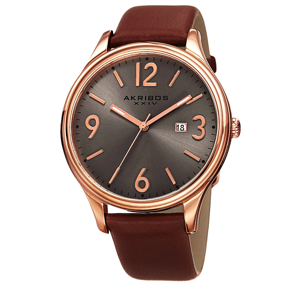 AK869RG-Casual Brown/Leather | Silver Dial