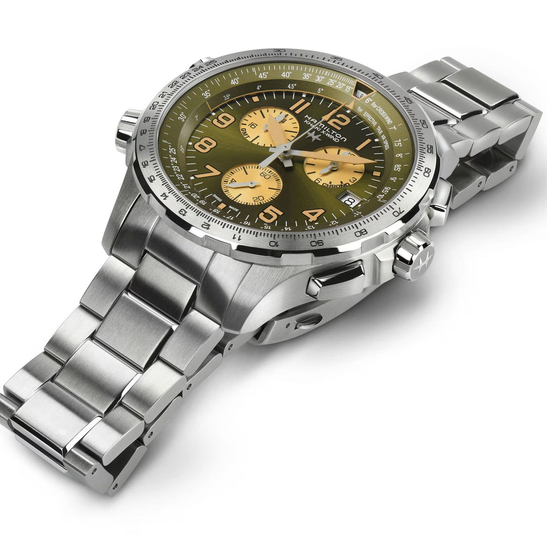Khaki Aviation Green dial / Silver Stainless Steel Bracelet Green Dial
