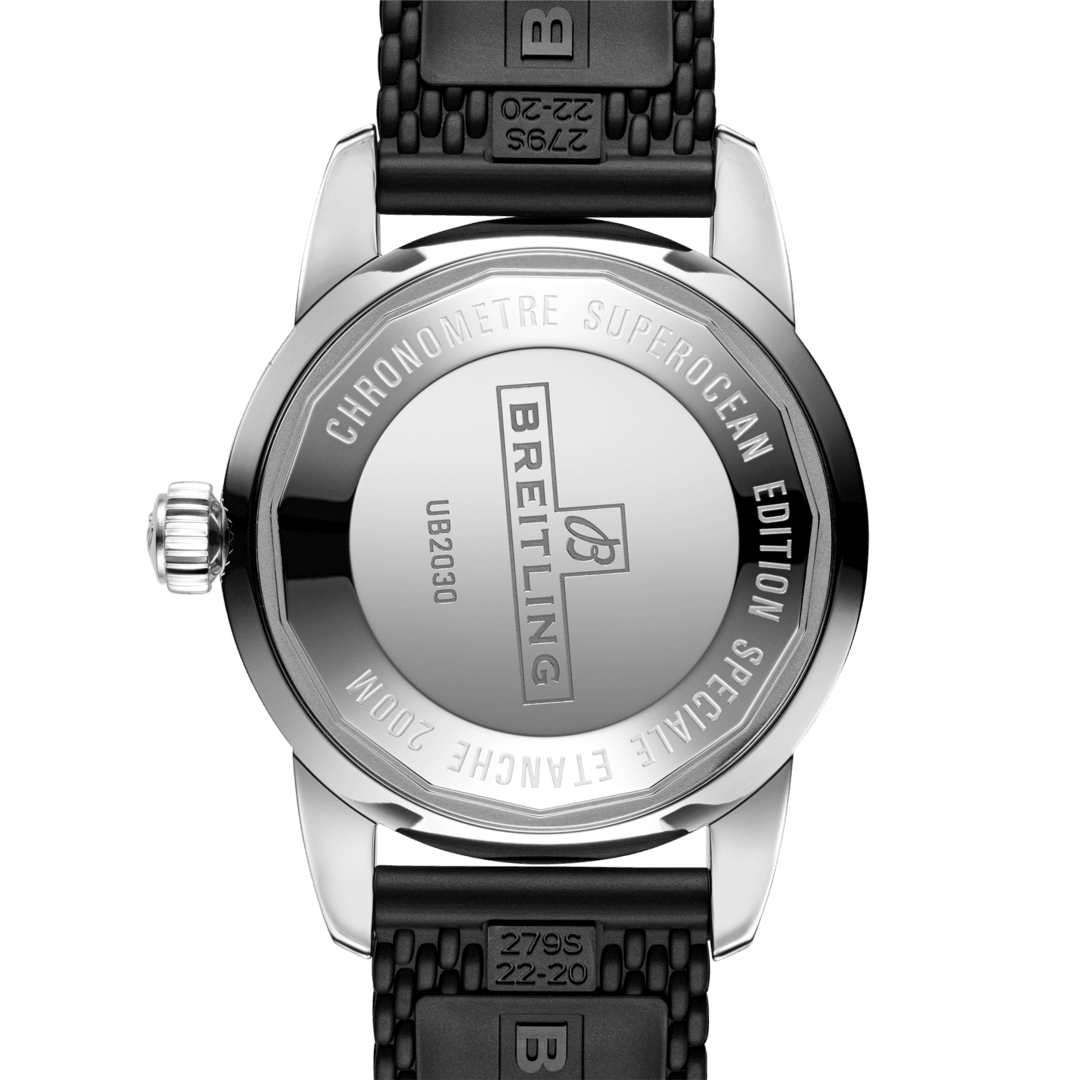 Superocean heritage B20 Automatic 44 Black Rubber Bracelet | Black Dial