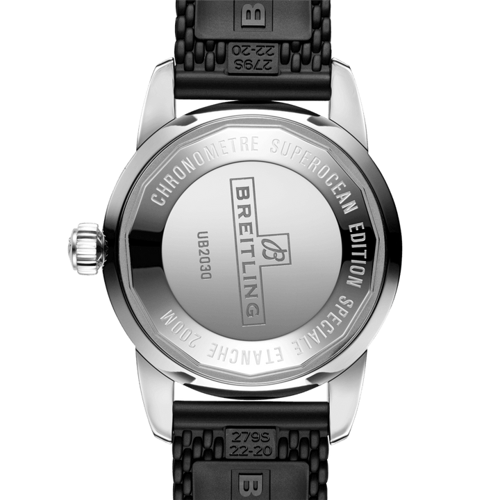 Superocean heritage B20 Automatic 44 Black Rubber Bracelet | Black Dial