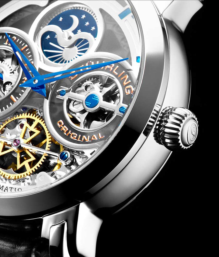 Legacy Silver Dial / Black Leather Blue Yellow | Silver Dial
