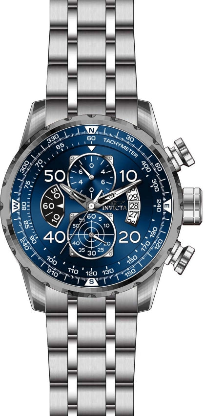 Aviator Chronograph Blue Dial / Silver Stainless Steel Bracelet Blue Dial