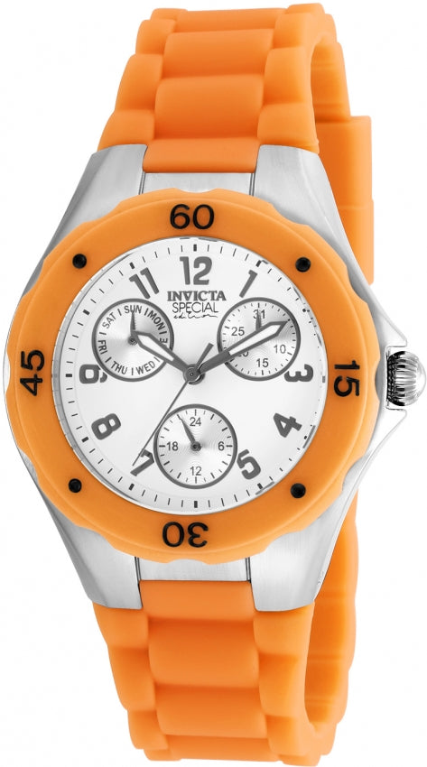 Angel White Dial / Orange Silicone Strap White Dial