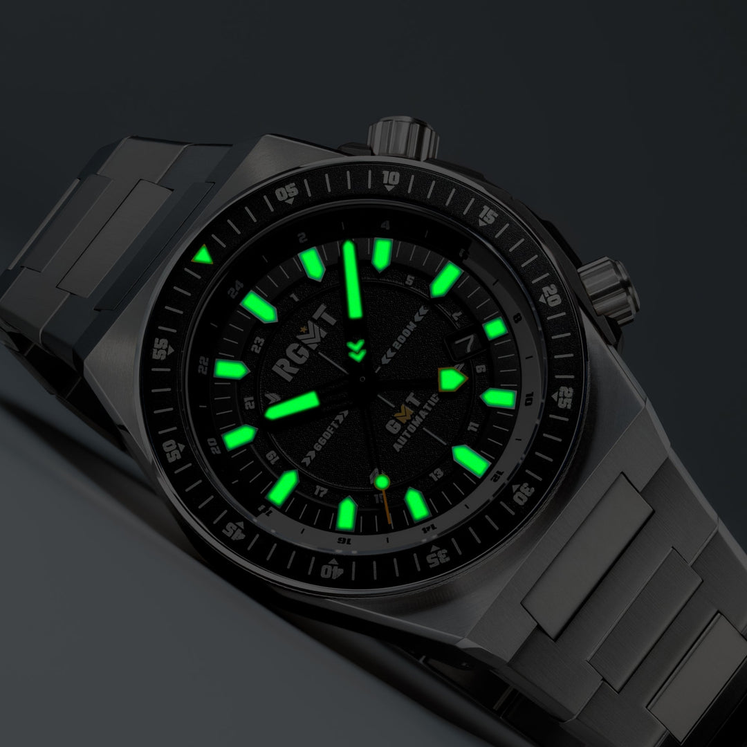 Marksman GMT Automatic Black  / Stainless Steel | Black Dial