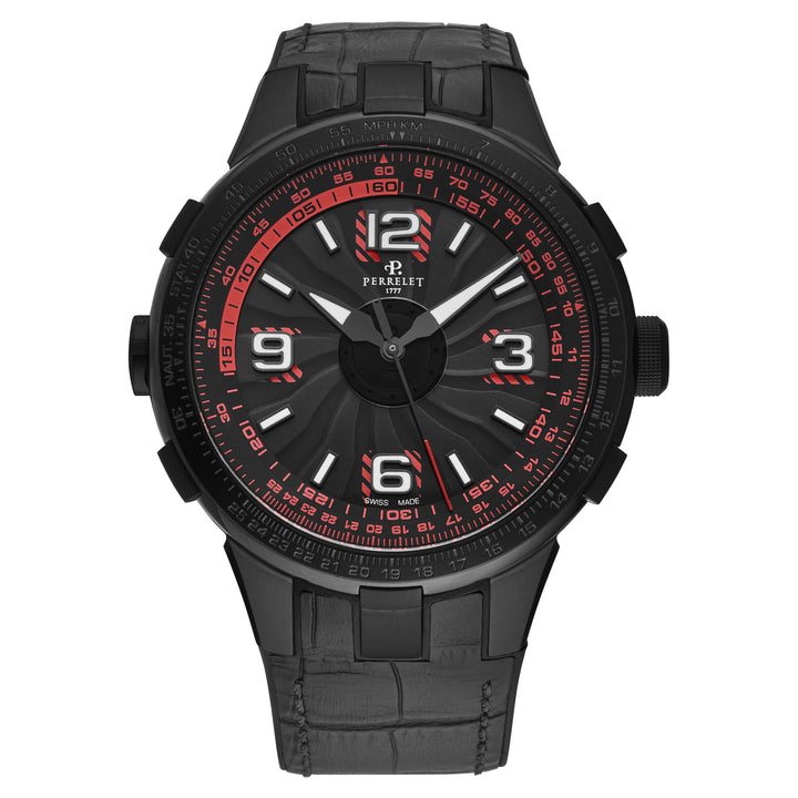 Turbine Pilot Black Red Black Red Dial