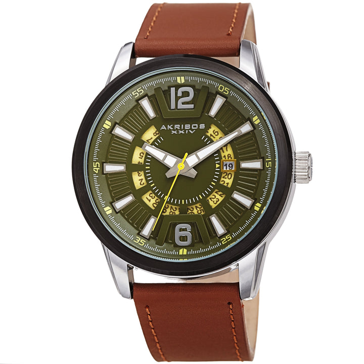 Aviator Silver/Leather | Green Dial