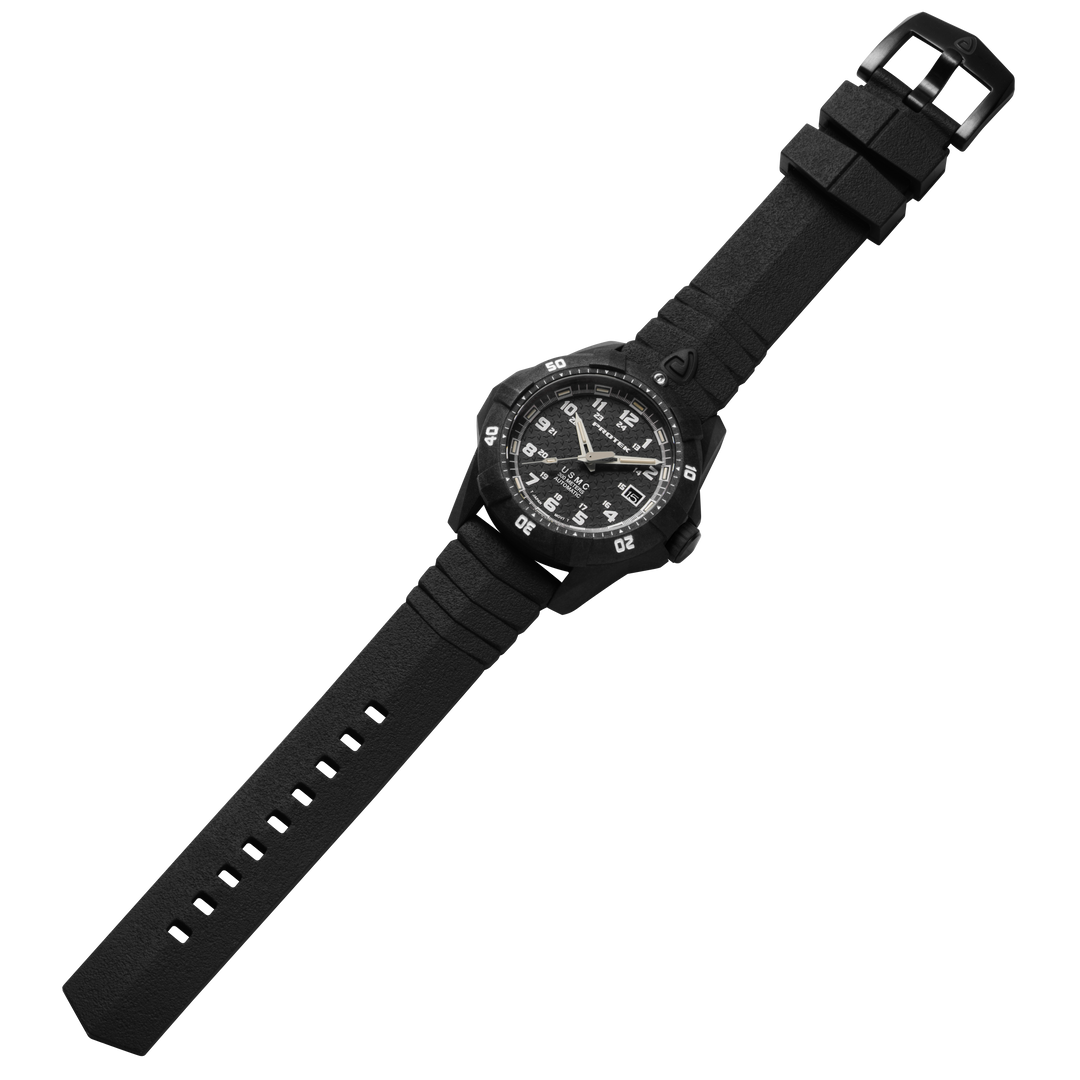CARBON COMPOSITE USMC  AUTOMATIC DIVE 1210 SERIES CARBON CASE/BLACK DIAL/BLACK S