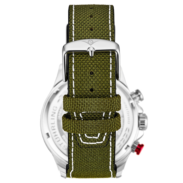 Cordura Quartz 45mm Aviator Green/Leather | Green Dial