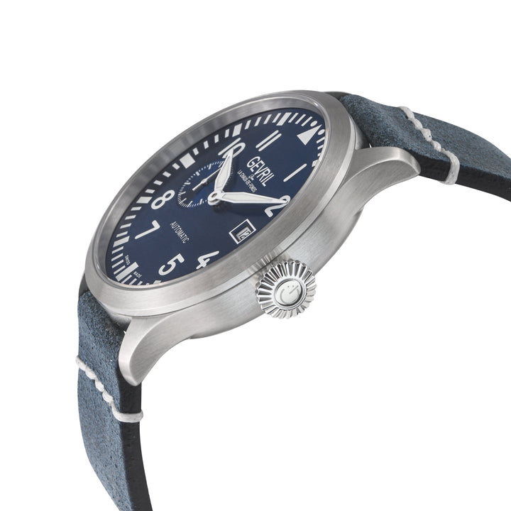 Vaughn Swiss automatic SA110, Blue Dial, Blue Handmade Leather Strap | Blue Dial
