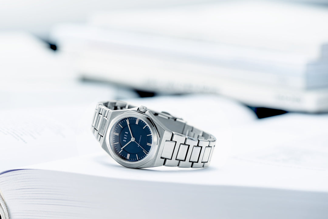 Wachsmann (Ladies) Dark Blue & Silver / Stainless Steel | Blue Dial