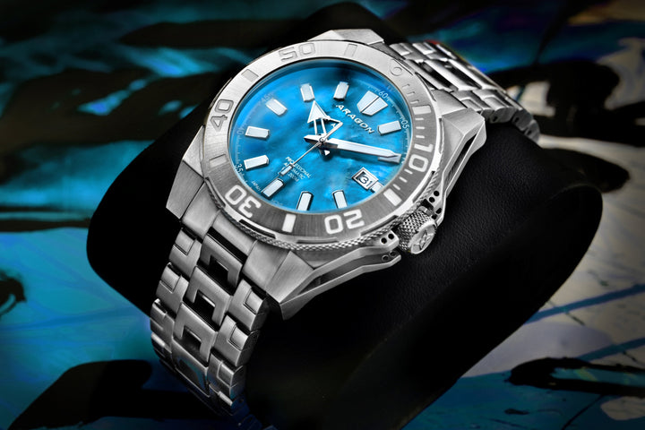 Silverjet AM/PM NH37 Automatic Blue Mother of Peal Dial | Blue Mother of Pearl D