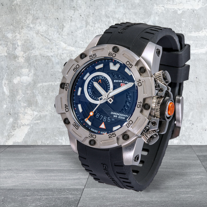 Orca Chronograph Blue Dial  / Black Strap | Black Dial
