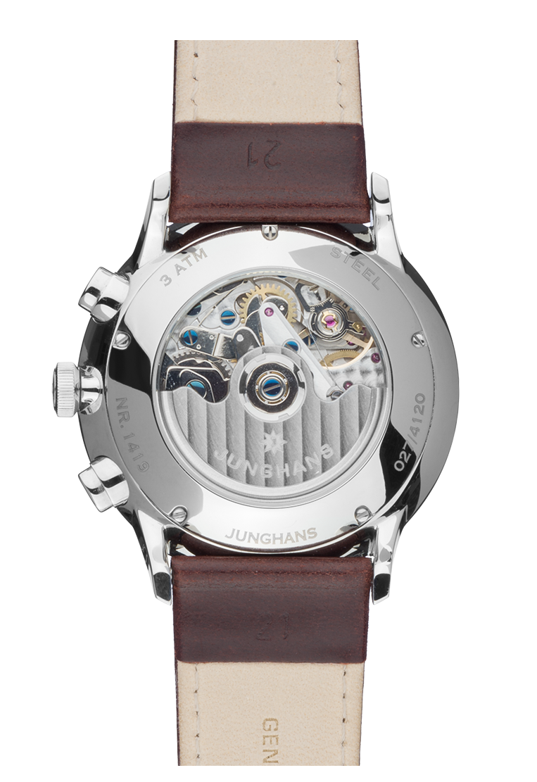 Meister Chronoscope Silver Dial / Brown Horse Leather Strap Silver Dial