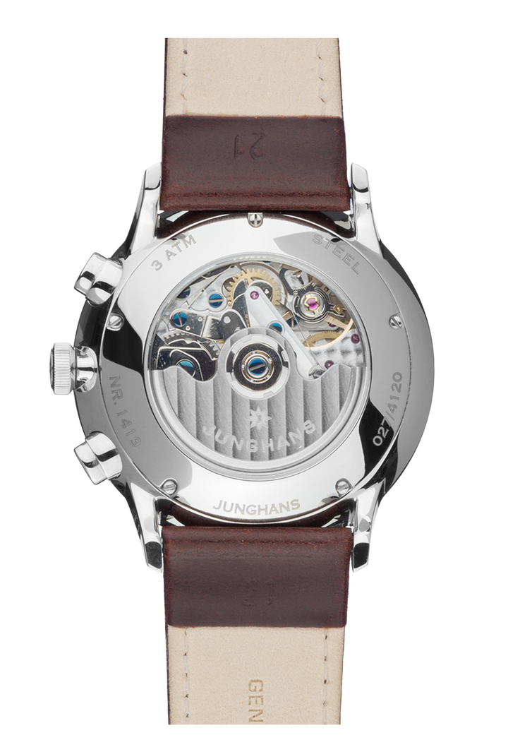 Meister Chronoscope Silver Dial / Brown Horse Leather Strap Silver Dial