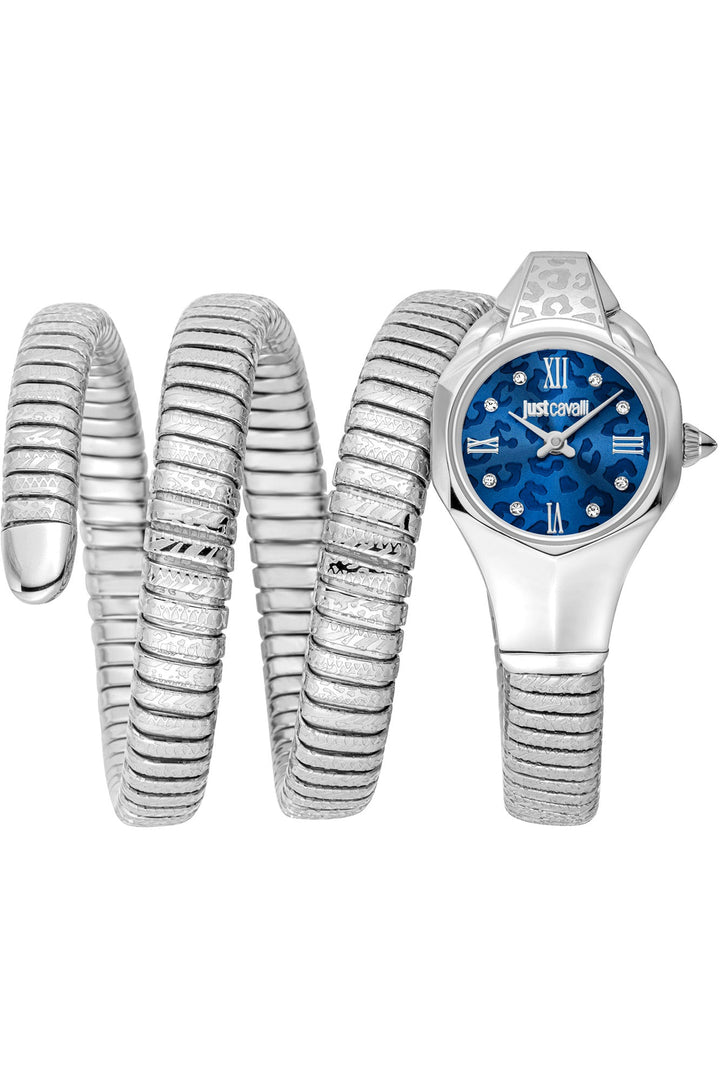 Just Cavalli 22mm / Silver / Dark Blue | Dark Blue Dial