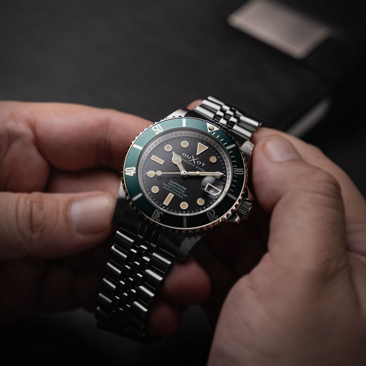 Atlantica Diver Automatic Black & Green / Stainless Steel | Black Dial