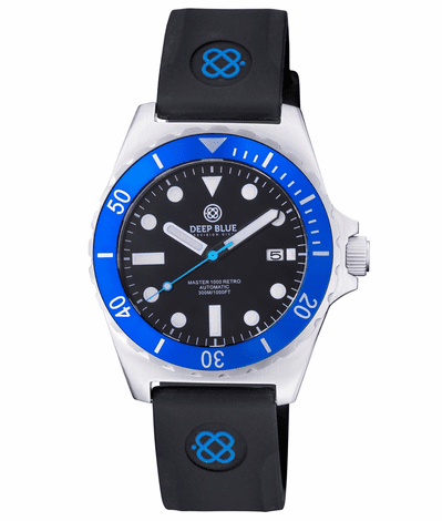 Master 1000 Retro Collection 44mm Black / Blue Rubber | Black Dial