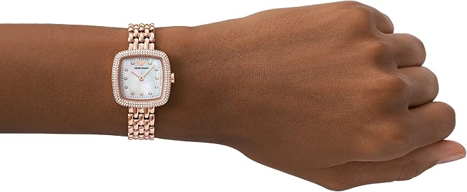 Classic Crystal White Mother-Of-Pearl Dial / Rose Gold-Tone Stainless Steel Brac