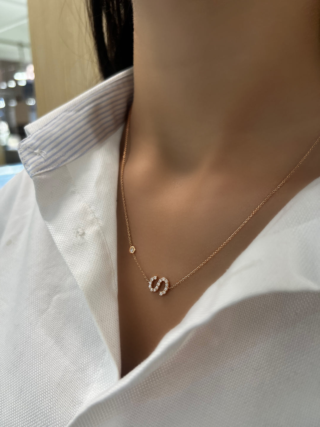 Diamond Initial Necklace