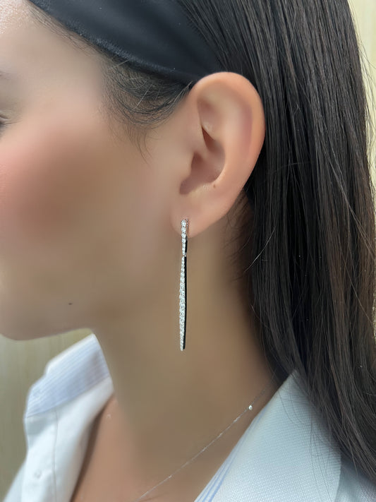 Long Graduated Diamond Earrings