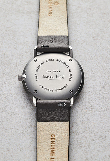 Max Bill Damen Rose Dial / Gray Leather Strap Rose Dial
