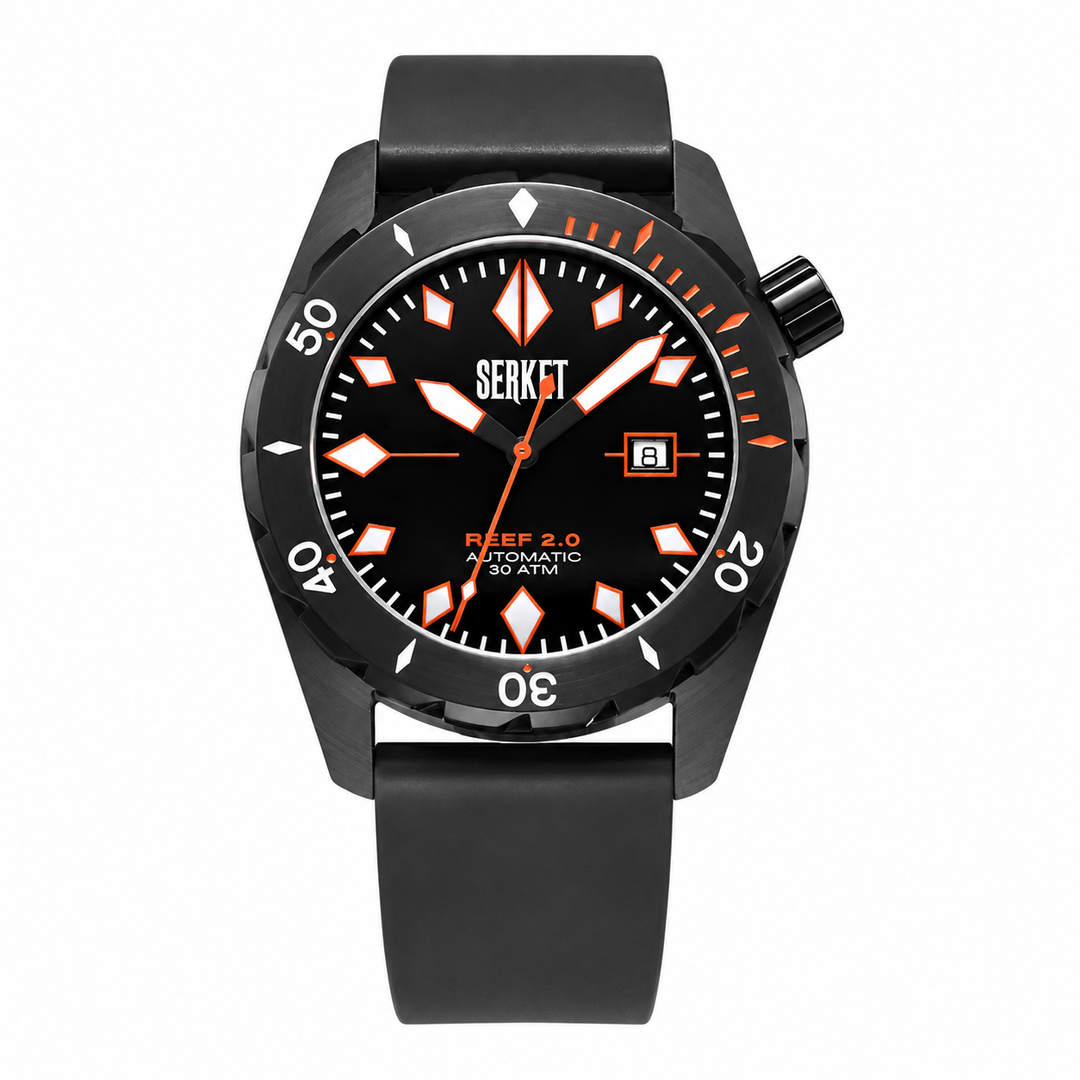 Reef 2.0 Diver Swiss Black PVD Diving Watch 46mm Black Dial