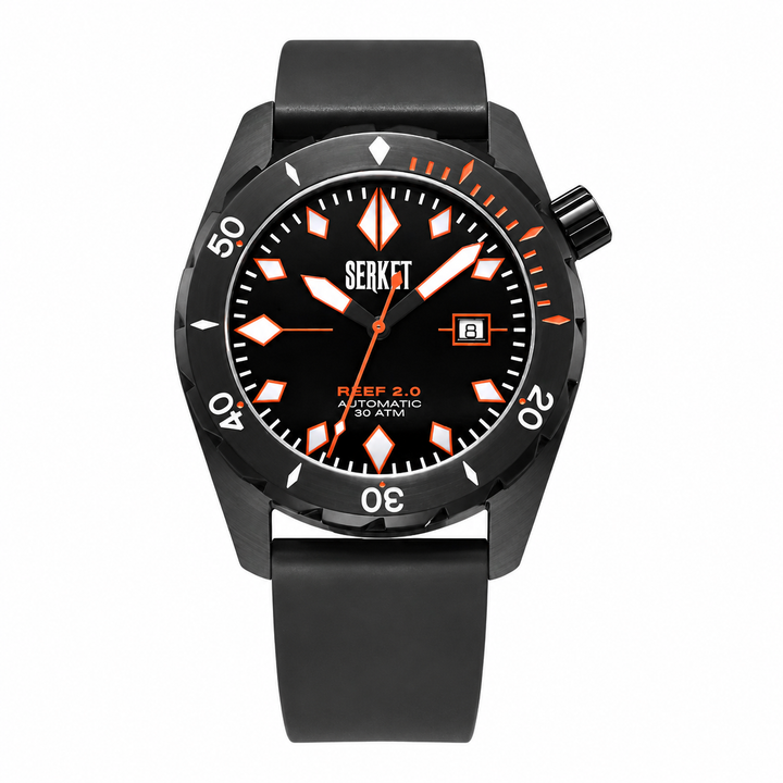 Reef 2.0 Diver Swiss Black PVD Diving Watch 46mm Black Dial