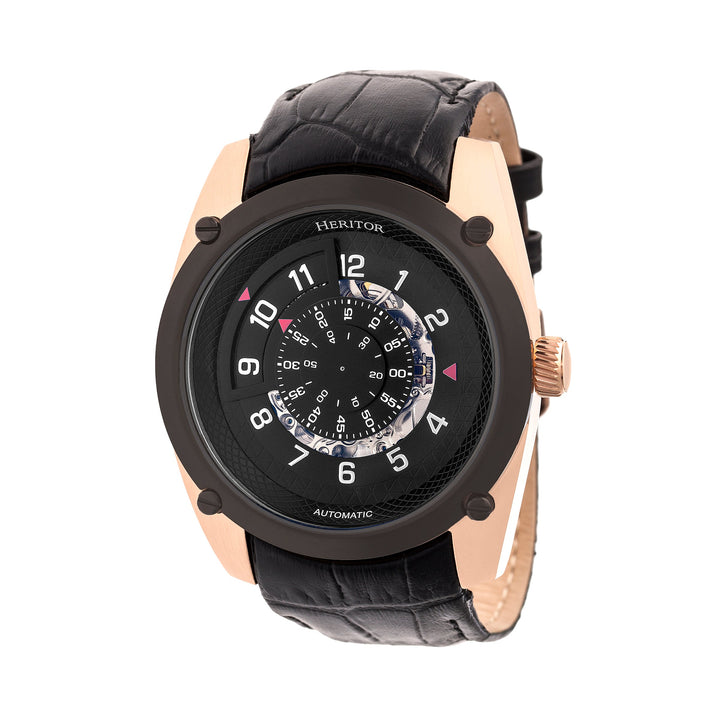 Daniels Genuine Leather Rose Gold/Black | Black Dial