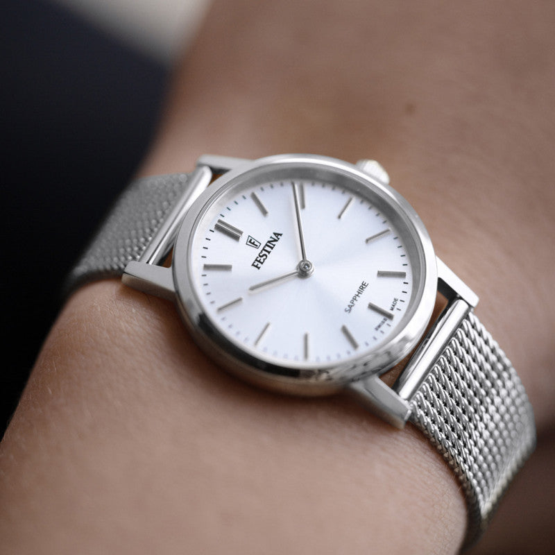 Swiss Made White / Stainless Steel White Dial