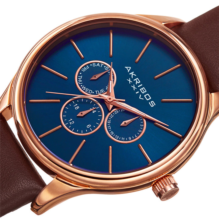 AK870RGBU-Casual Brown/Leather | Blue Dial