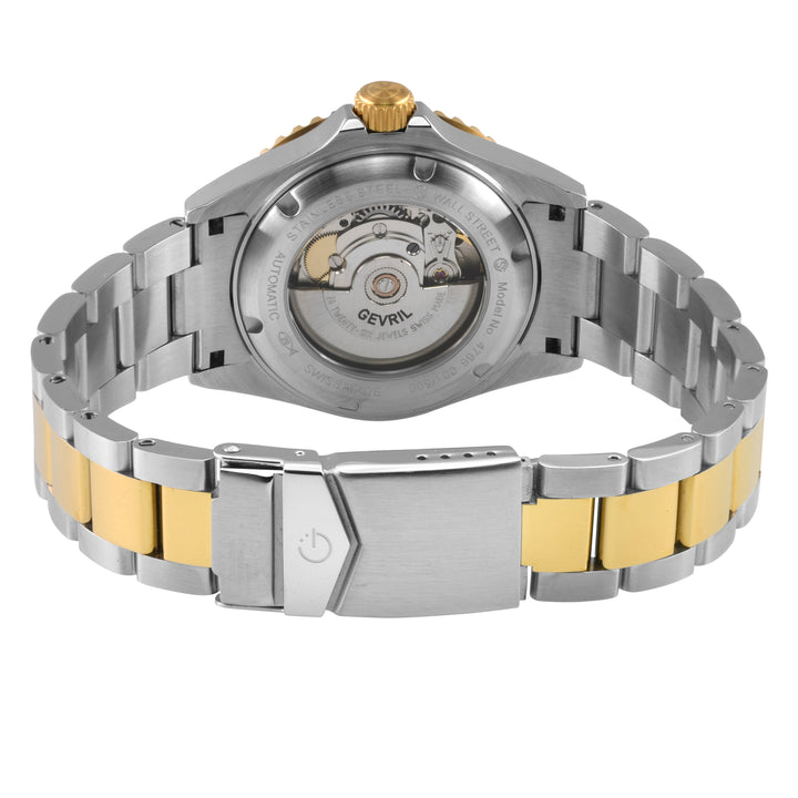 Wall Street Gevril Swiss Made SW200 Steel Rotating Bezel, 316L case, Black Dial 