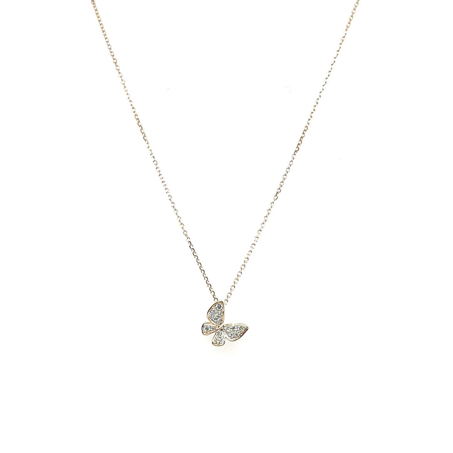 Floating Diamond Butterfly Necklace