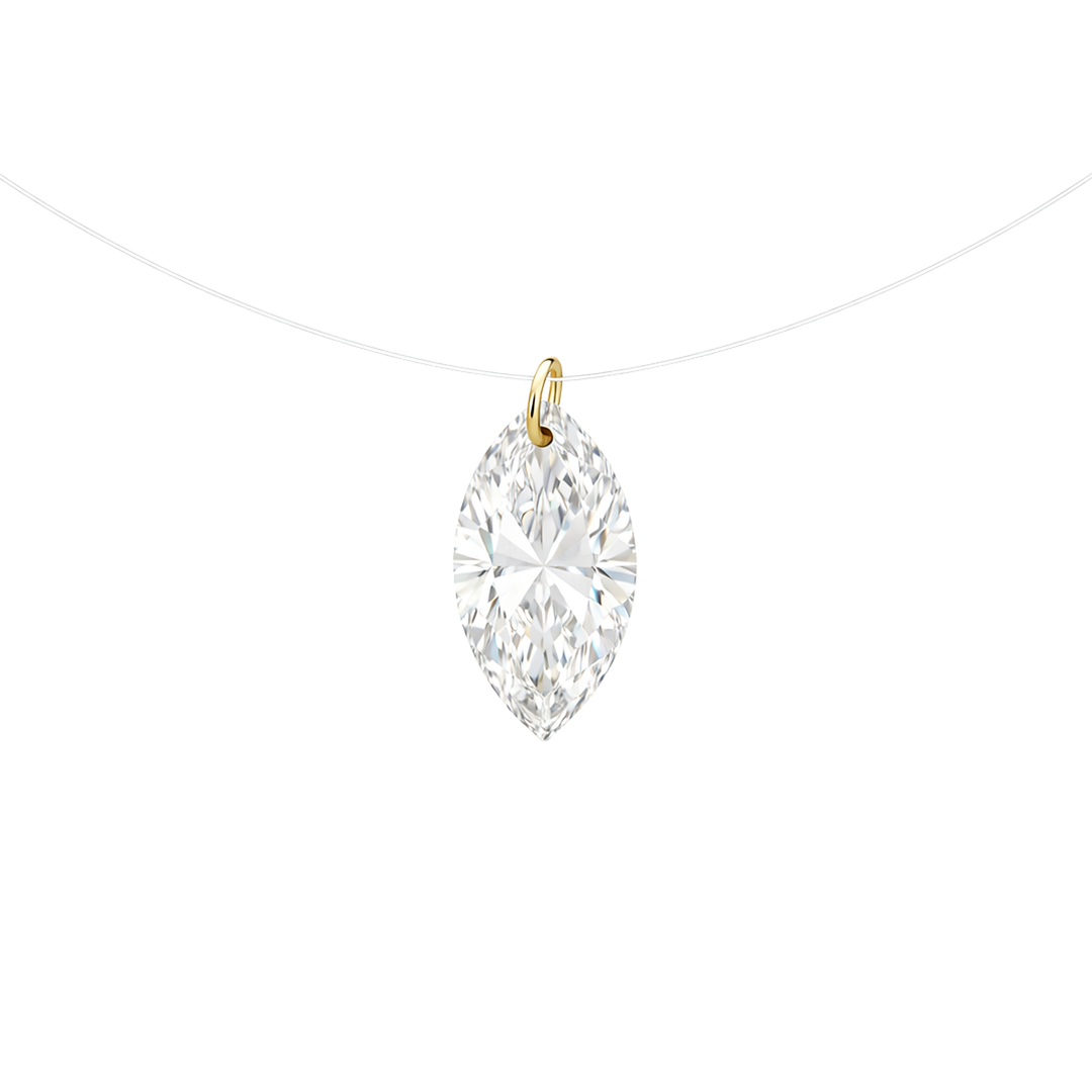 Floating Diamond Solitaire Necklace