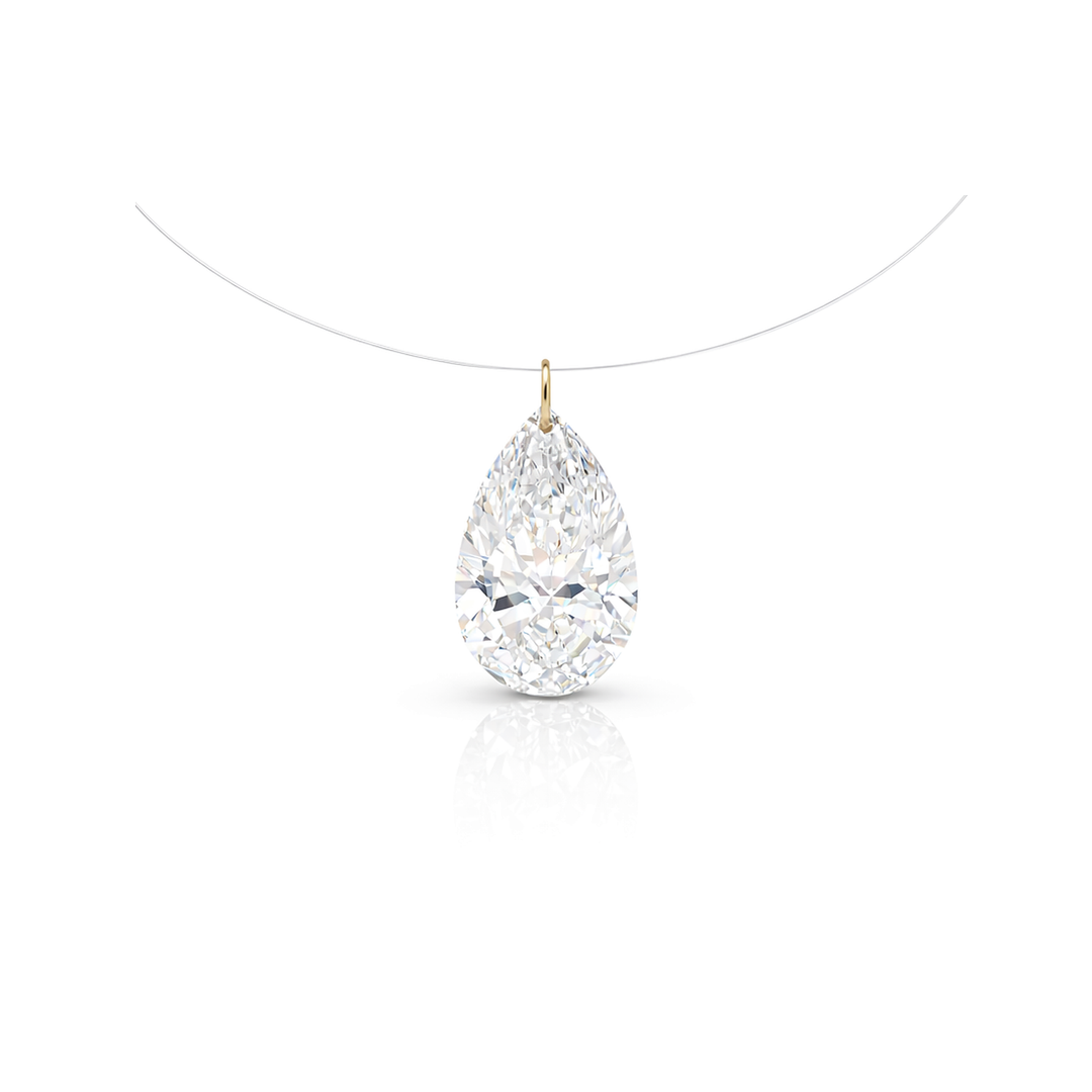 Floating Diamond Solitaire Necklace