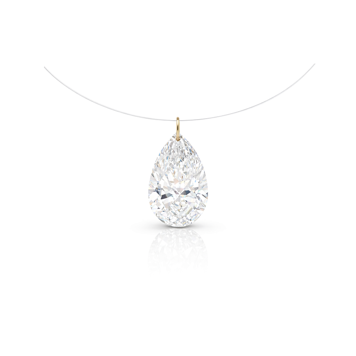 Floating Diamond Solitaire Necklace