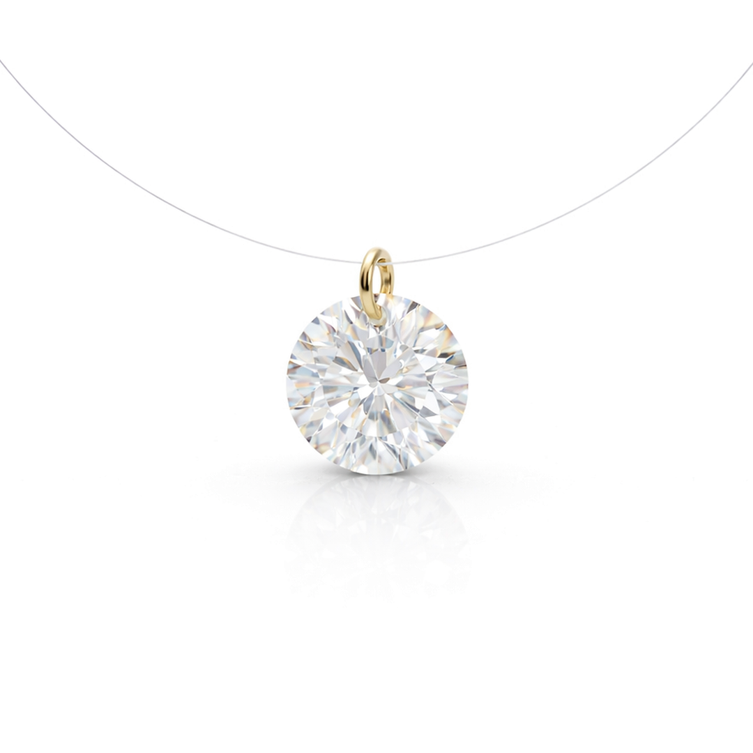 Floating Diamond Solitaire Necklace