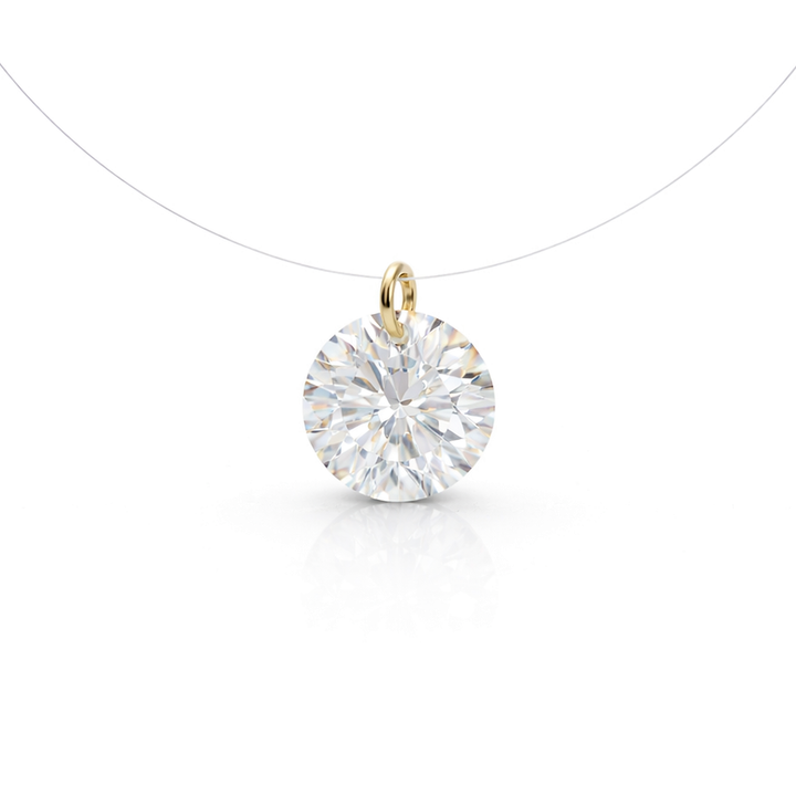 Floating Diamond Solitaire Necklace