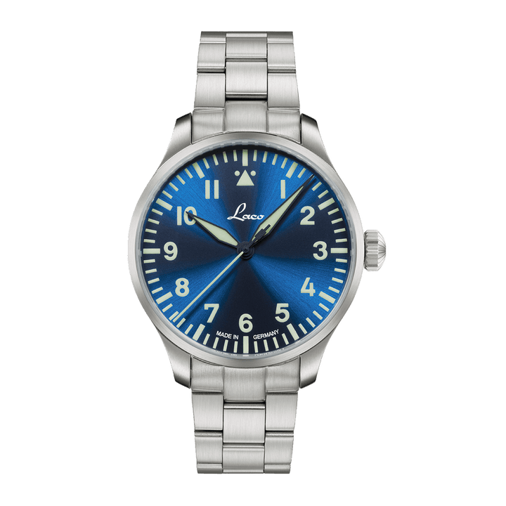 Augsburg Blaue Stunde 39 MB metal strap Blue Dial