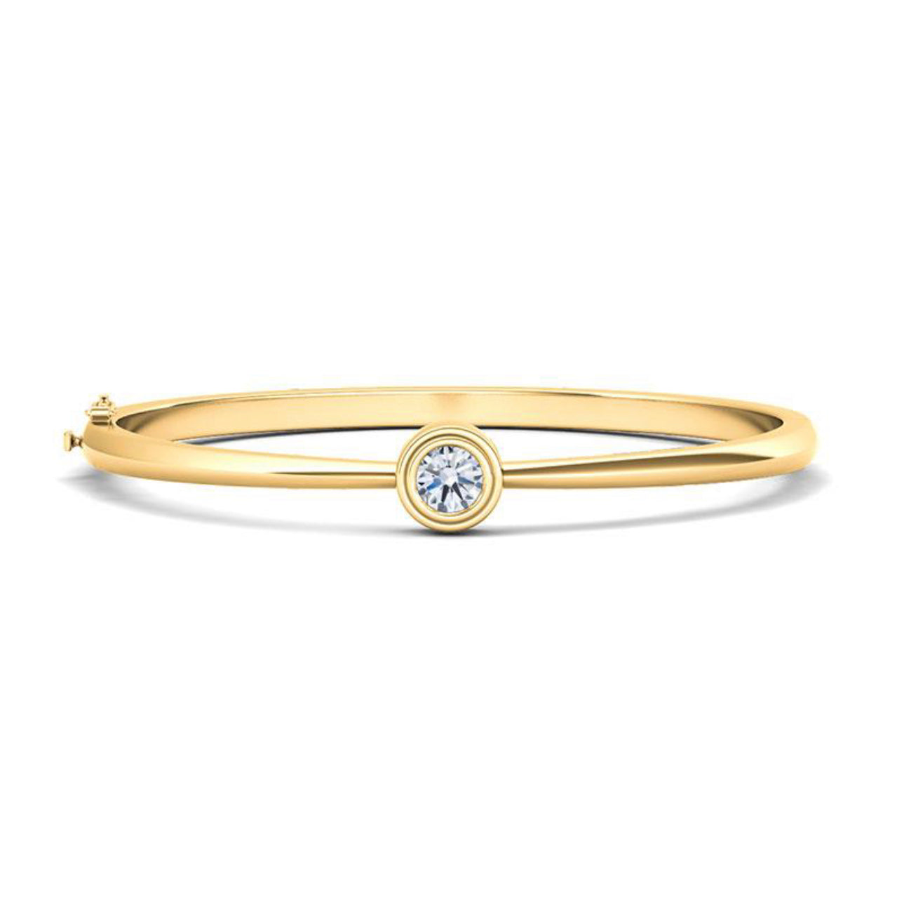 14K Gold Solitaire 1.50ctw Diamond Bezel Bracelet