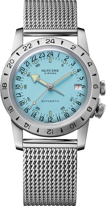 Airman Vintage Purist 36 mm / Blue / Silver Blue Dial