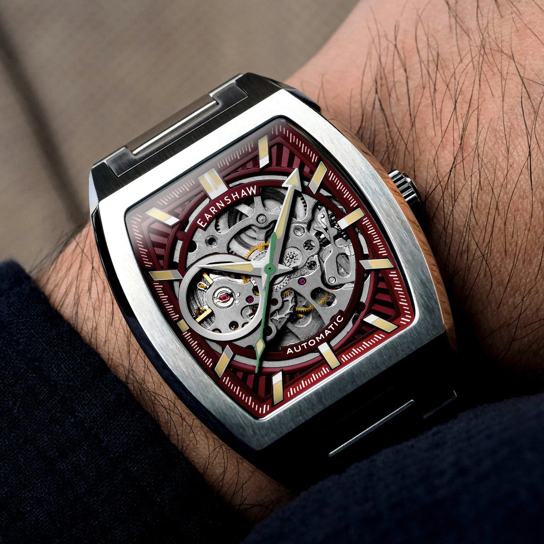 Heritage Wellington Skeleton Automatic Red / Stainless Steel | Red Dial