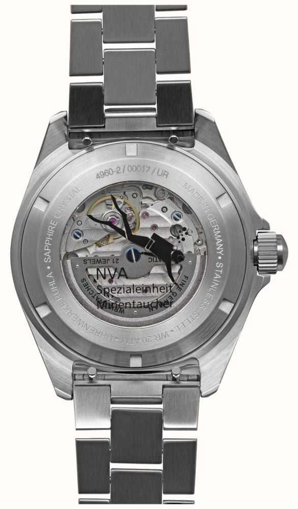 NVA Kommando Minentaucher Black / Red Strap Black Dial