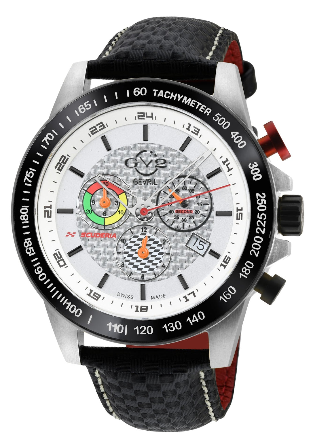 Scuderia GV2 by Gevril Carbon Fiber Dial Chronograph alarm Watch Swiss Made