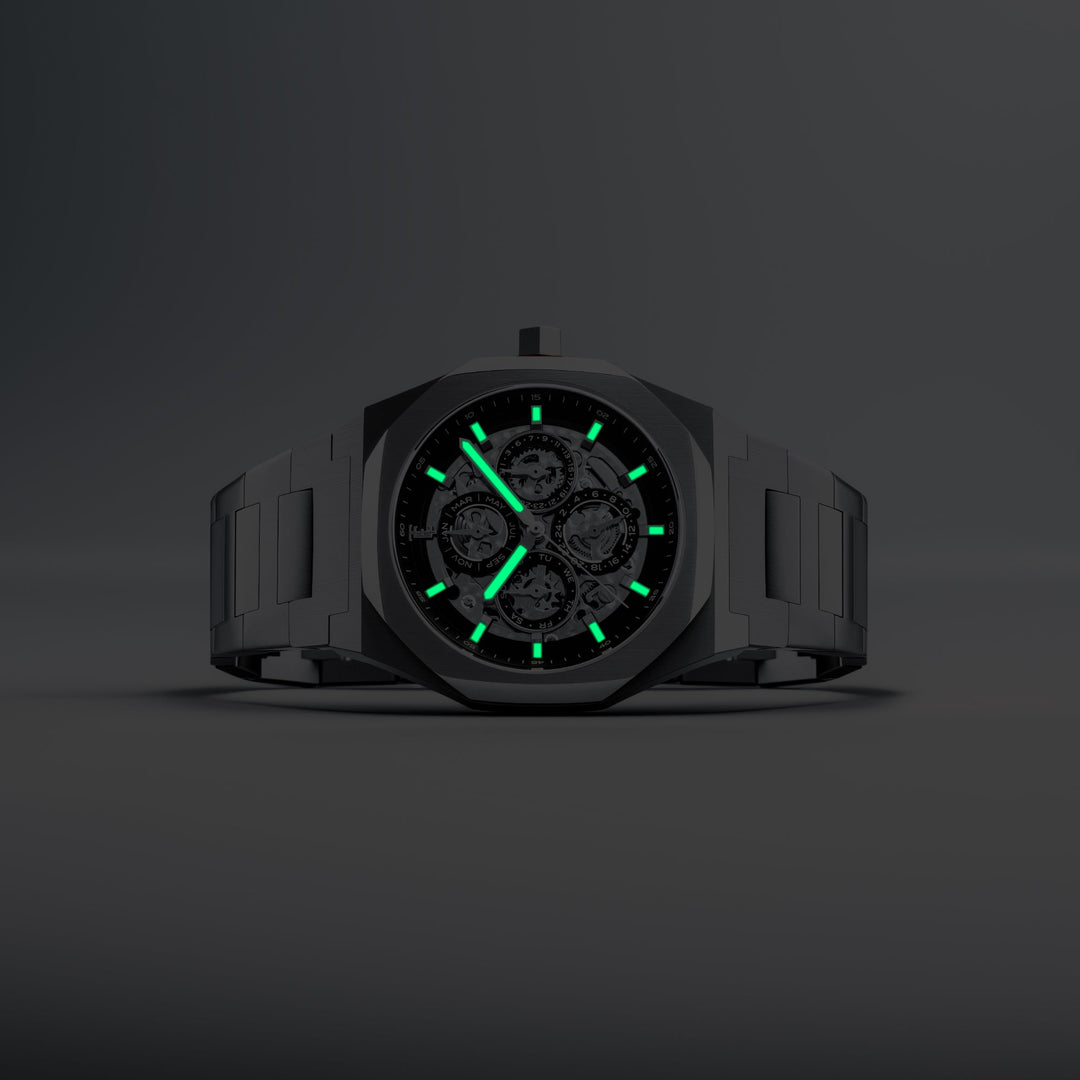 Discovery Drake Triple Calendar Skeleton Automatic Black / Stainless Steel | Bla