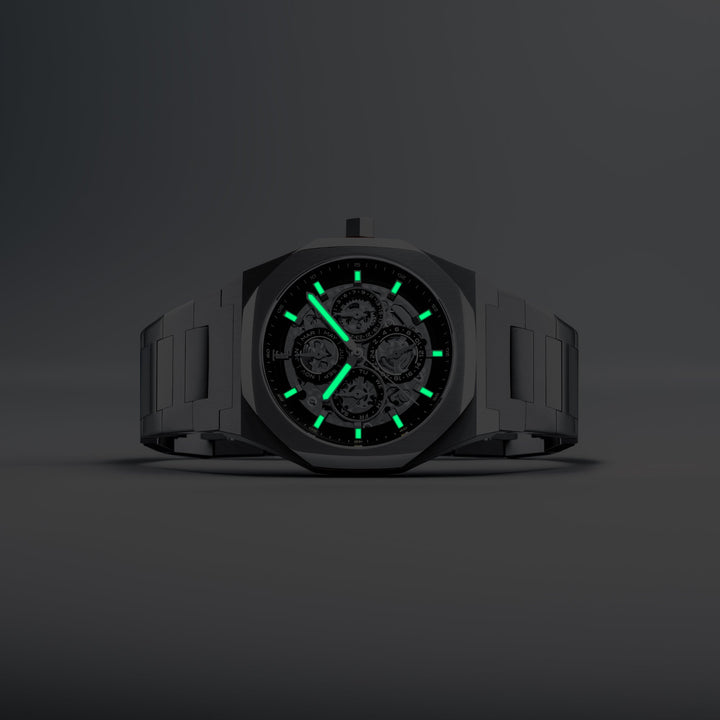 Discovery Drake Triple Calendar Skeleton Automatic Black / Stainless Steel | Bla